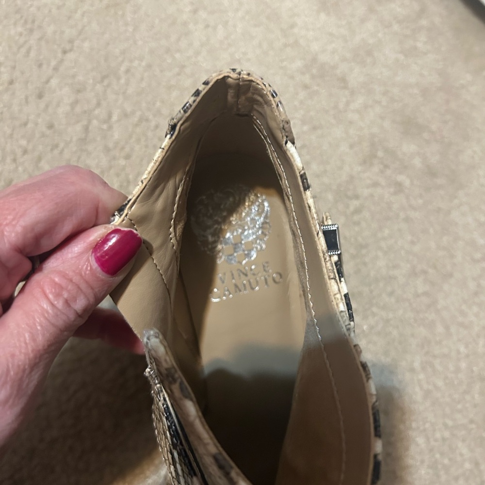 Vince Camuto Gidgey Stacked Heel Python Ankle Booties - Picture 6 of 9